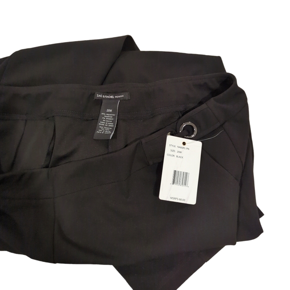 Zac & Rachel Black Dress Pants with Metal Hoop Detail on Waist Plus Size 20W - Picture 3 of 3